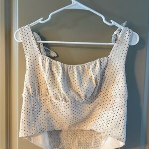 Polka Dot Top with Tie Shoulders